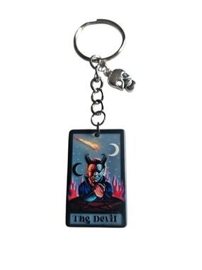 Michael Myers The Devil Tarot Card Keychain